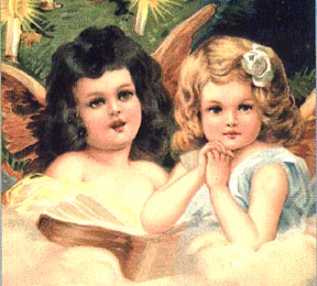 two angel girls singing