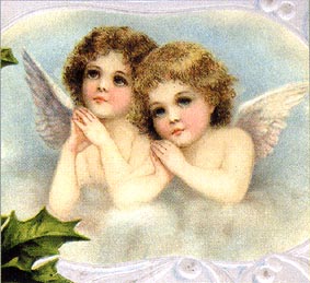 two angel girls praying