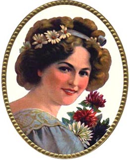 Victorian lady with flowers