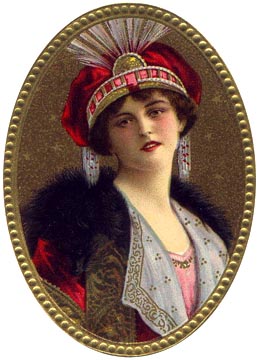 Victorian lady in red