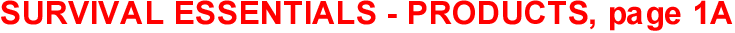 SURVIVAL ESSENTIALS - SUPPLEMENTS AND MEDICINAL FOOD SUPPLIES