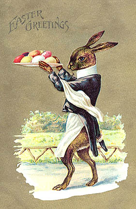 Victorian Easter bunny dressed rabbit
